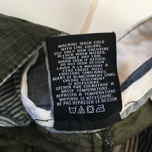 Camouflage Cargo Long Shorts Men's 34 Green Zipper Fly 100% Cotton Army - Picture 8 of 14